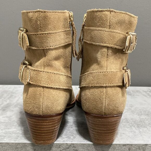 Zara Suede Gold Studded Ankle Boots/Booties Size 36 US 6 - Picture 9 of 16